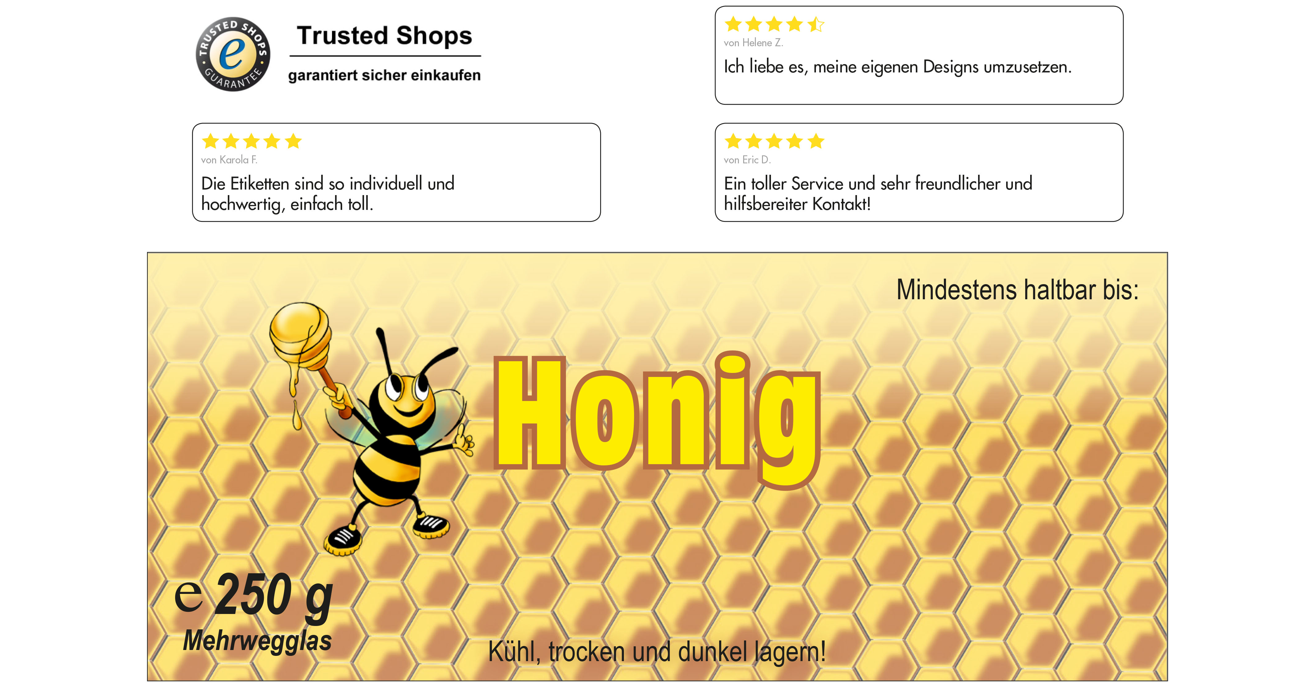 Honigetikett klassisch Nr.02 250g rechteckig 