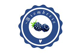 Marmeladenaufkleber Brombeere rund konturgestanzt 