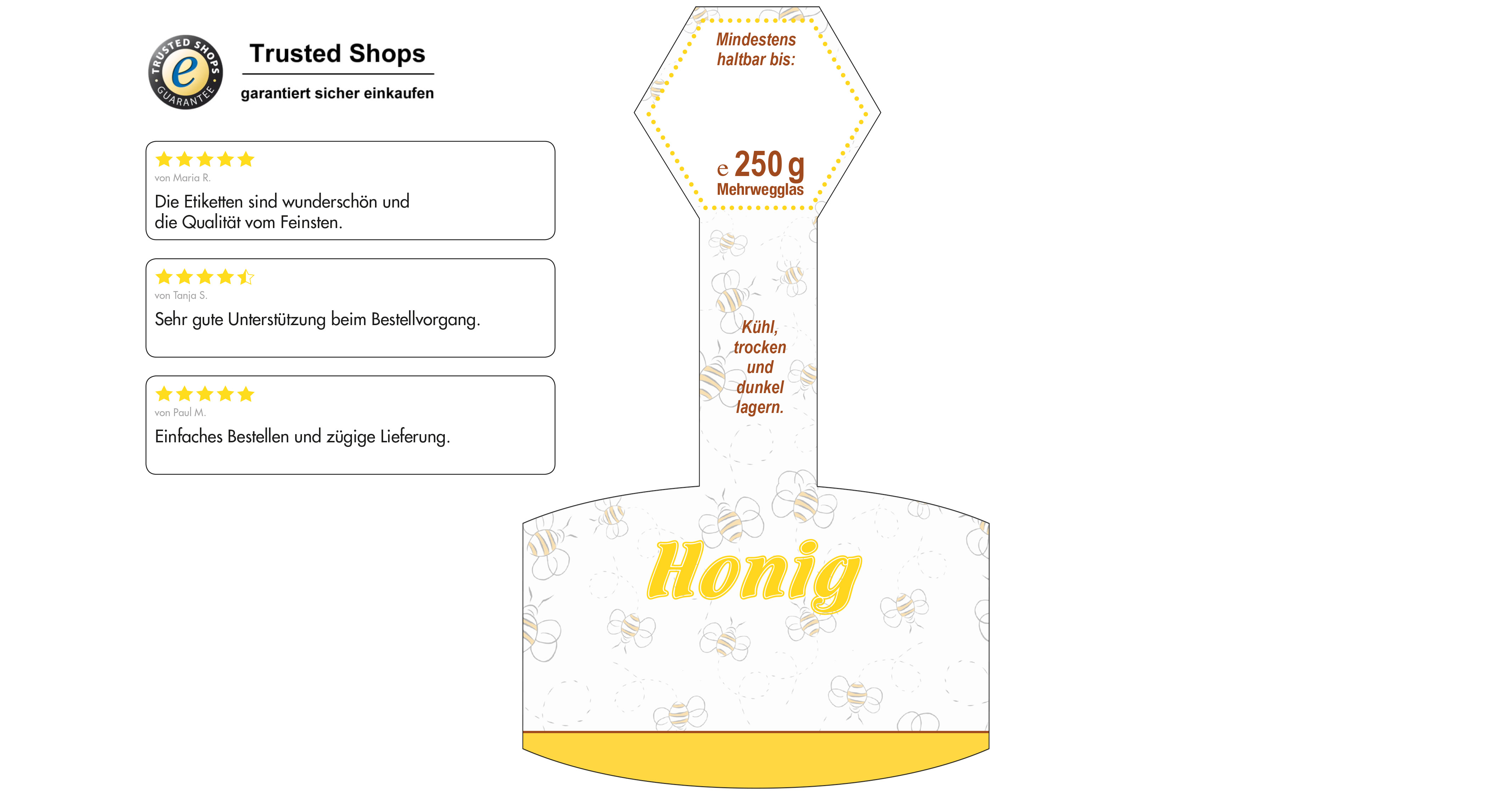 Honigetikett modern Nr.03 C 250g