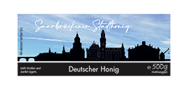 Design Stadthonig Saarbrücken blauer Himmel 500g rechteckig
