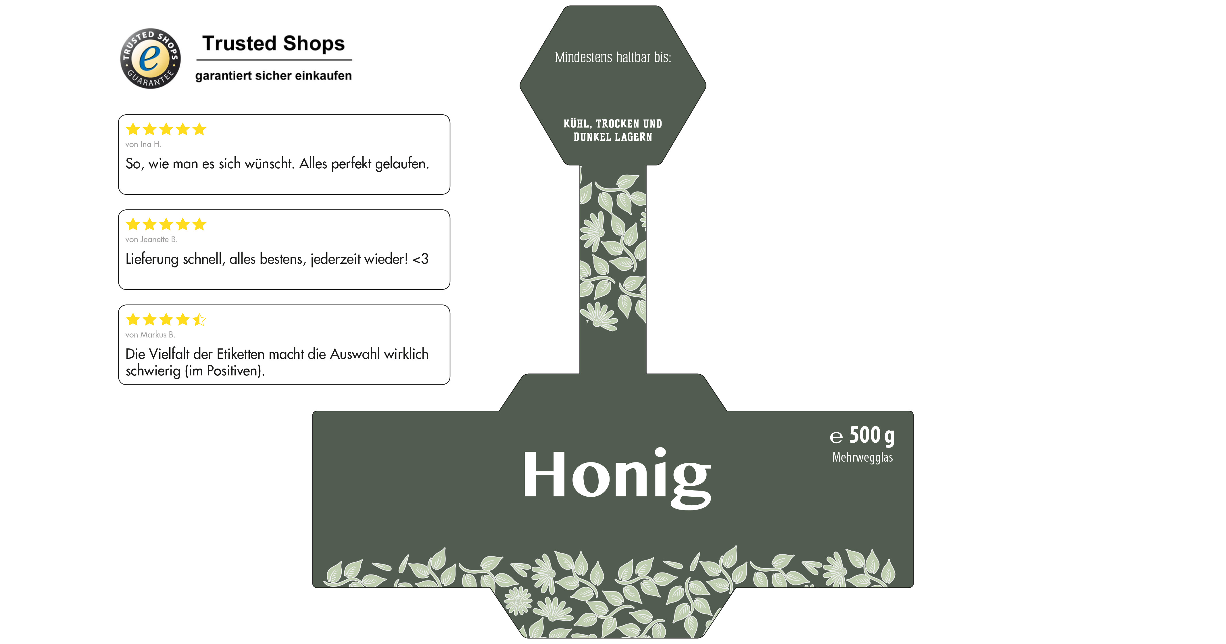 Honigetikett klassisch Nr.11 A 500g