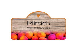 Design Holzstruktur Pfirsich konturgestanzt