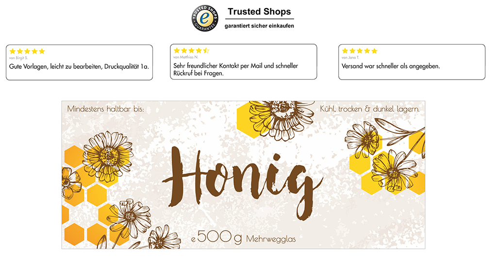 Honigetikett modern 500g rechteckig - Nr.02