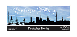 Design Stadthonig Hamburg blauer Himmel 500g rechteckig