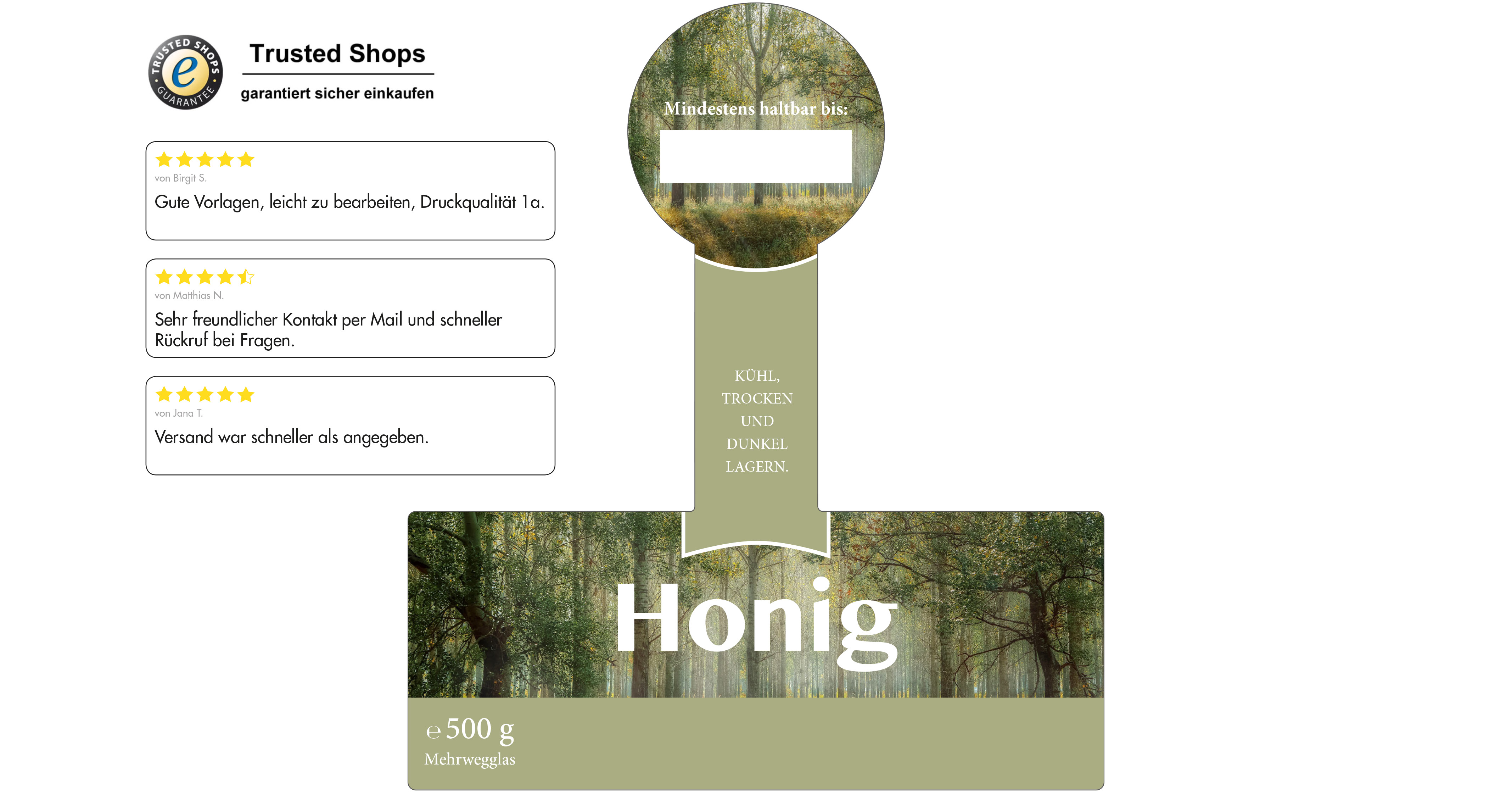Honigetikett Wald Nr.01 B 500g