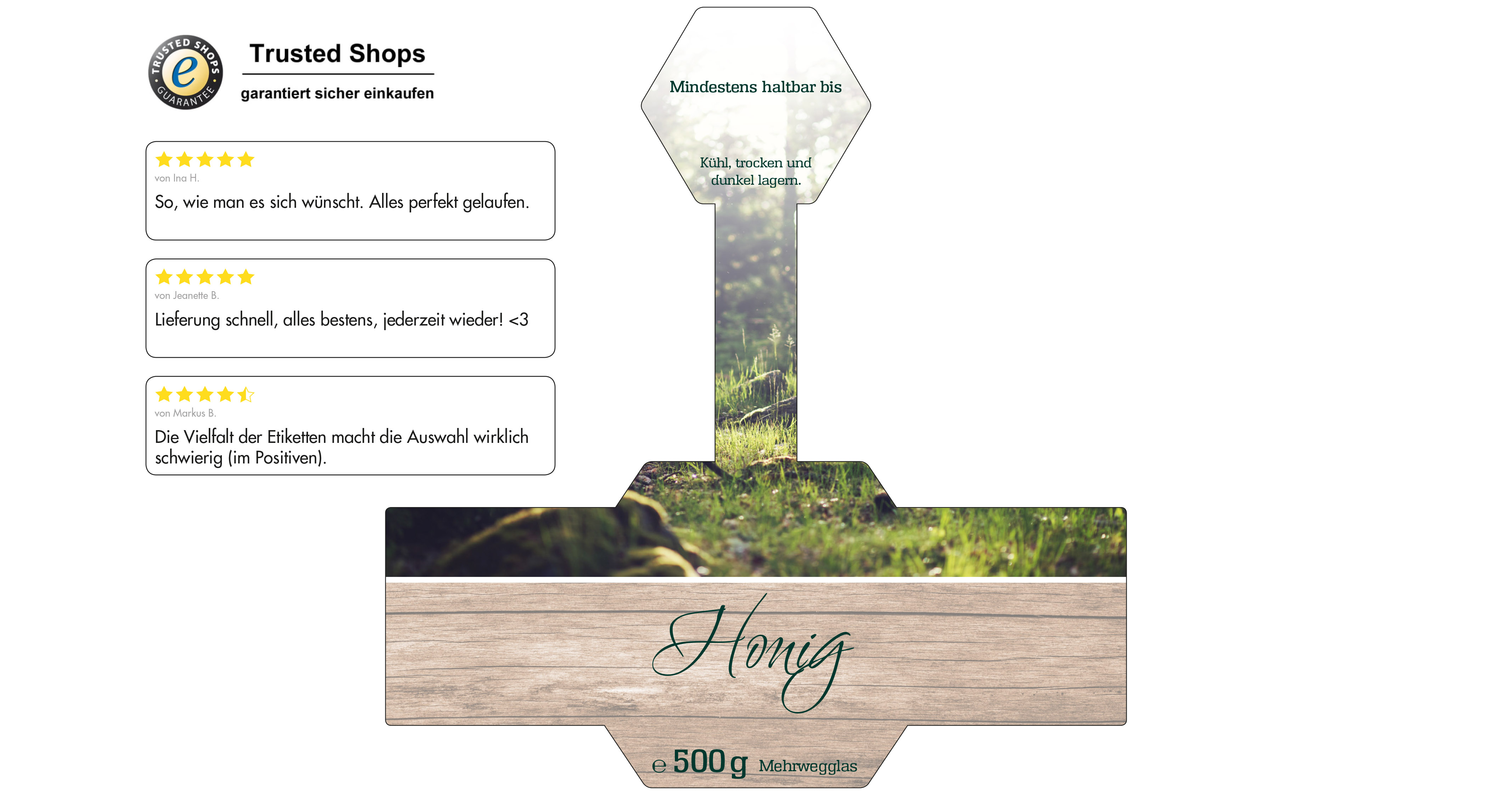 Honigetikett Wald Nr.06 A 500g