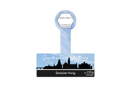 Design Stadthonig Saarbrücken blauer Himmel 250g mit Gewährverschluss 