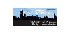 Design Stadthonig Leipzig blauer Himmel 250g rechteckig