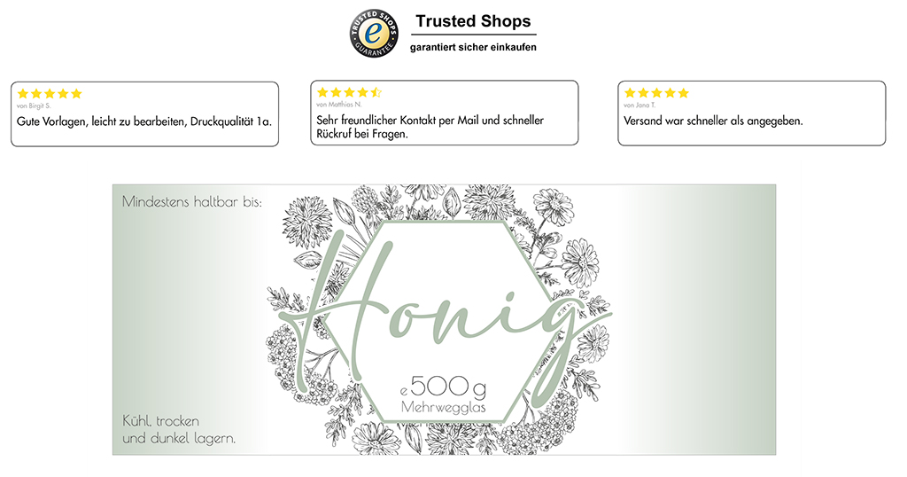 Honigetikett modern 500g rechteckig - Nr. 49