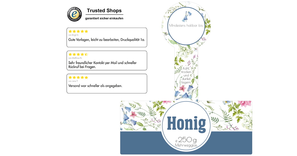 Honigetikett modern Nr.10 B 250g