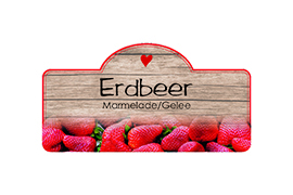 Design Holzstruktur Erdbeere konturgestanzt