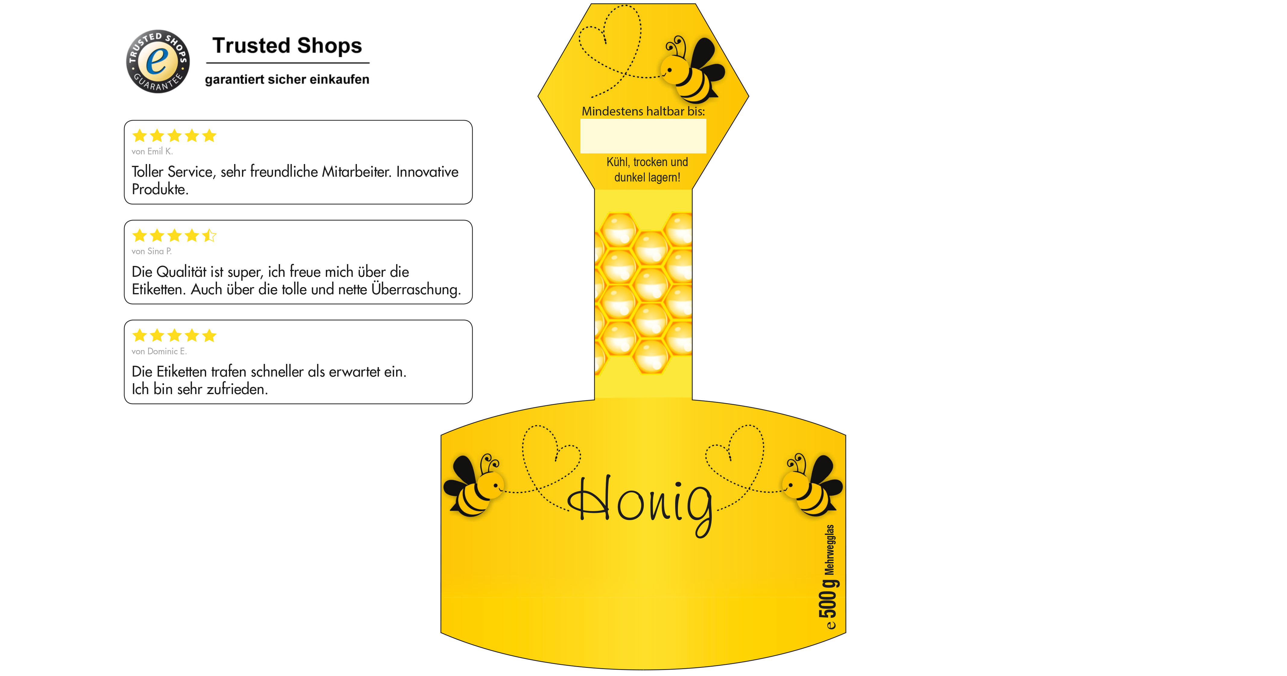 Honigetikett modern Nr.01 C 500g