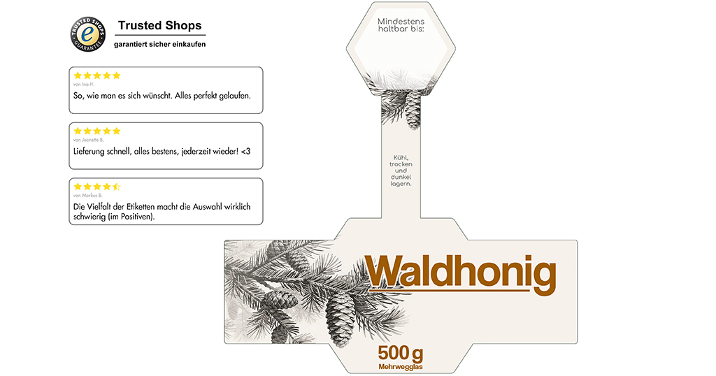 Honigetikett Waldhonig Nr.3 A 500g