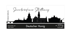 Design Stadthonig Saarbrücken weißer Himmel 500g rechteckig