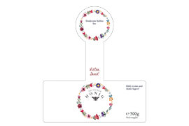 Design Geschenketikett Nr.15 B 500g mit Gewährverschluss