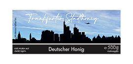 Design Stadthonig Frankfurt blauer Himmel 500g rechteckig