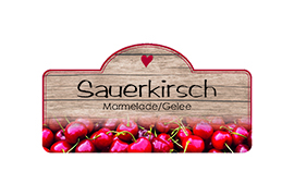 Design Holzstruktur Sauerkirsche konturgestanzt