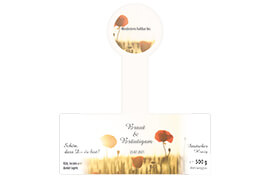 Design Hochzeitsetikett Nr.09 B 500g mit Gewährverschluss