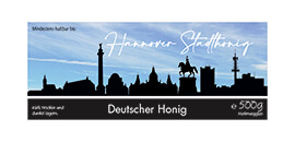 Design Stadthonig Hannover blauer Himmel 500g rechteckig