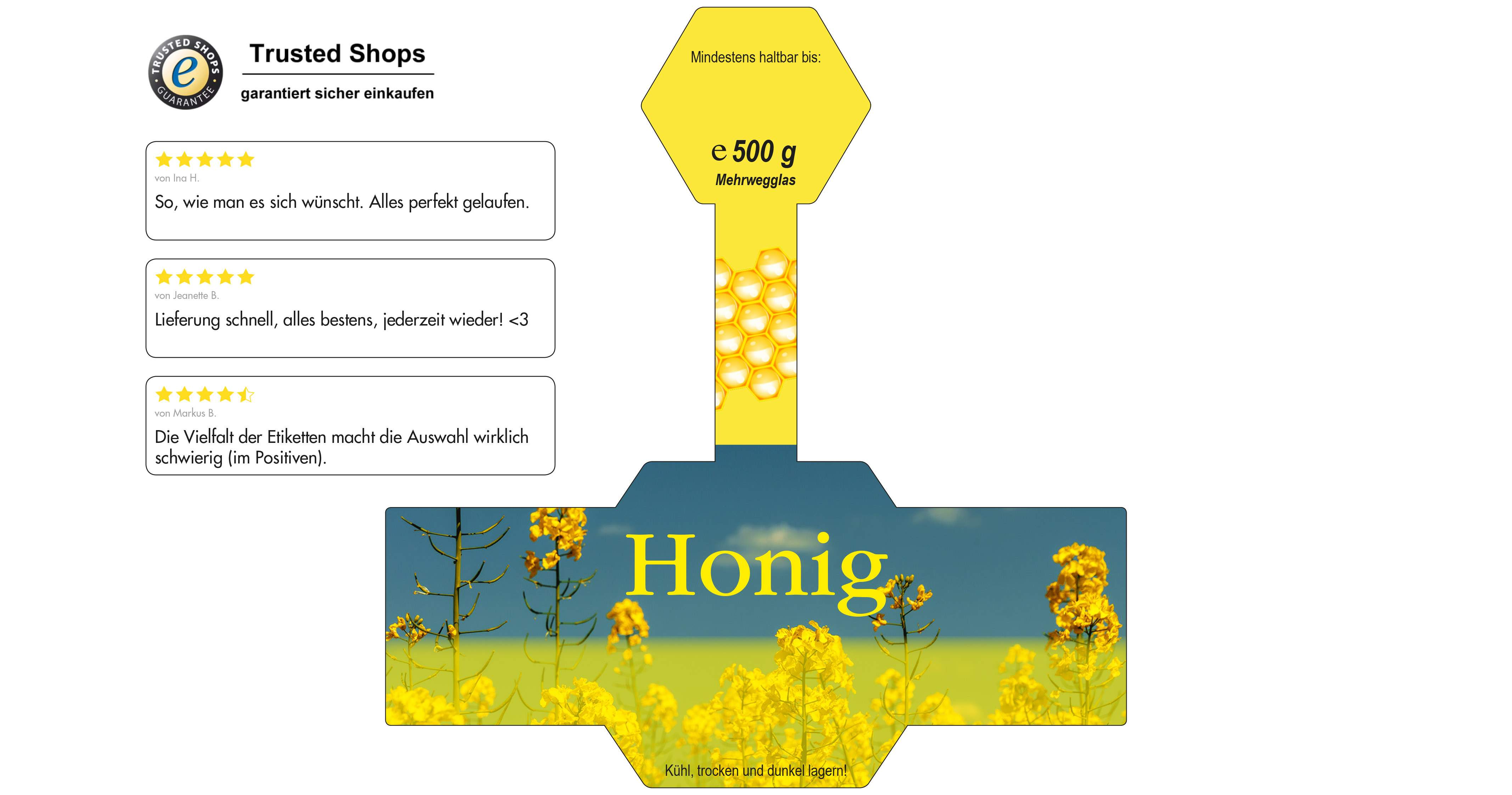 Honigetikett Raps Nr.01 A 500g