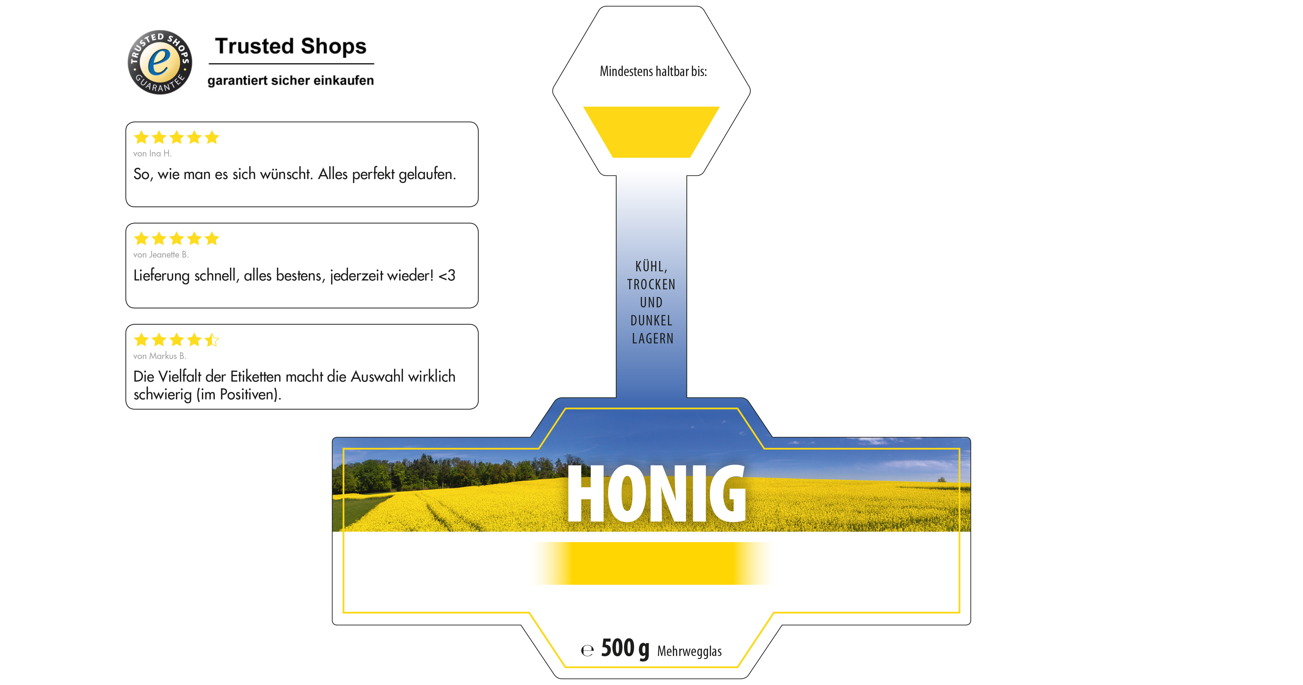 Honigetikett Raps Natur Nr.03 A 500g