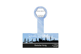 Design Stadthonig Hamburg blauer Himmel 250g mit Gewährverschluss 