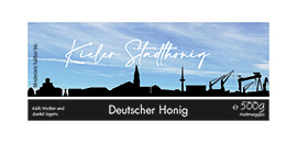 Design Stadthonig Kiel blauer Himmel 500g rechteckig