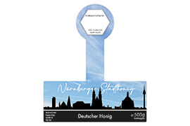 Design Stadthonig Nürnberg blauer Himmel 500g mit Gewährverschluss 