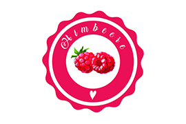 Marmeladenaufkleber Himbeere rund konturgestanzt 