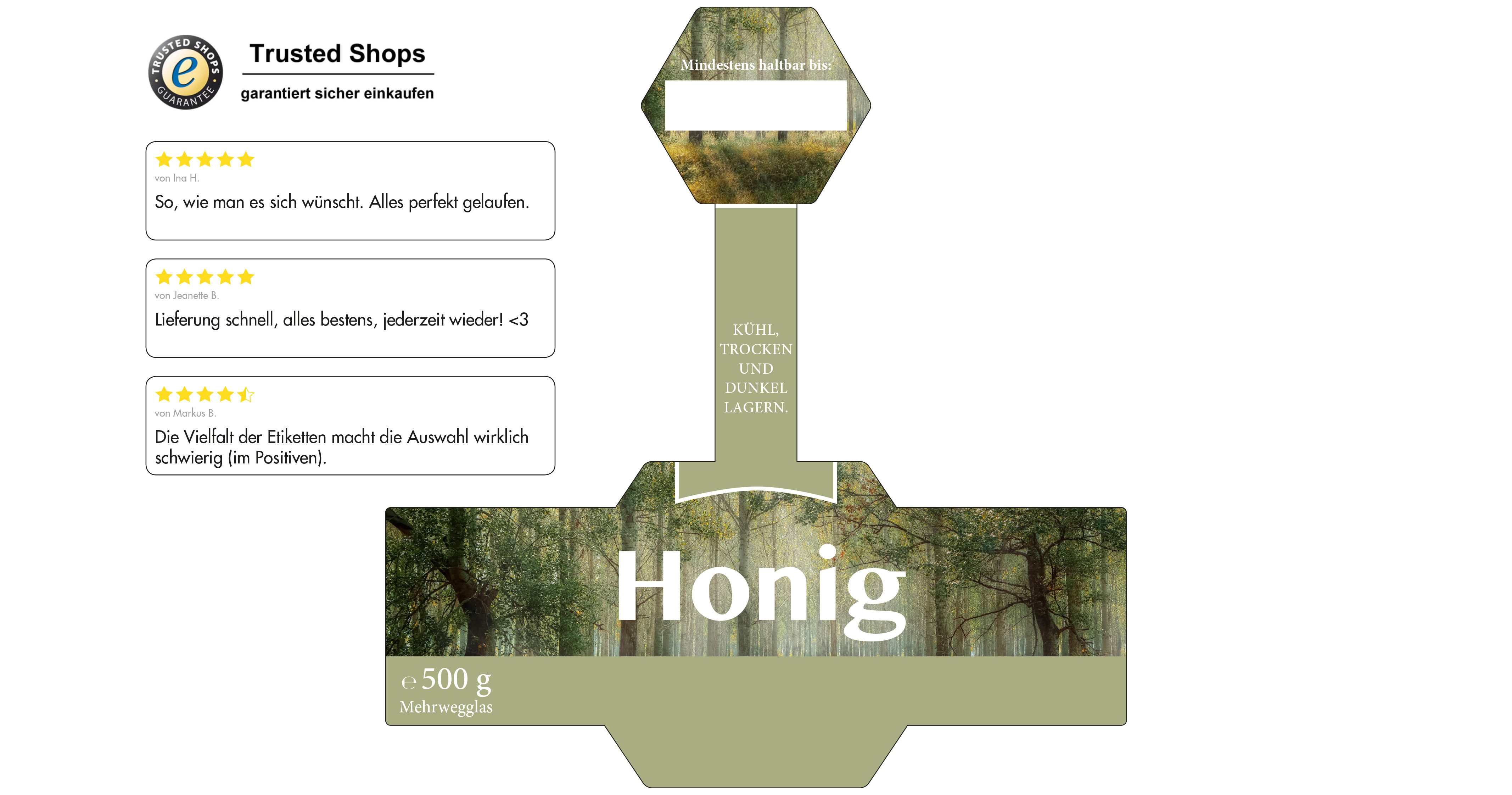Honigetikett Wald Nr.01 A 500g