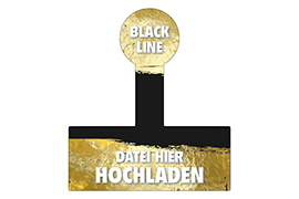 Ihr Etikett Black Line mit eigenem Design und Metallveredelung 