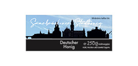 Design Stadthonig Saarbrücken blauer Himmel 250g rechteckig