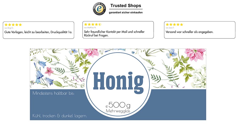 Honigetikett modern 500g rechteckig - Nr. 10