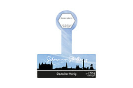 Design Stadthonig Schwerin blauer Himmel 250g mit Gewährverschluss 