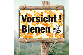 Vorsicht Bienen! mit Wabendesign 