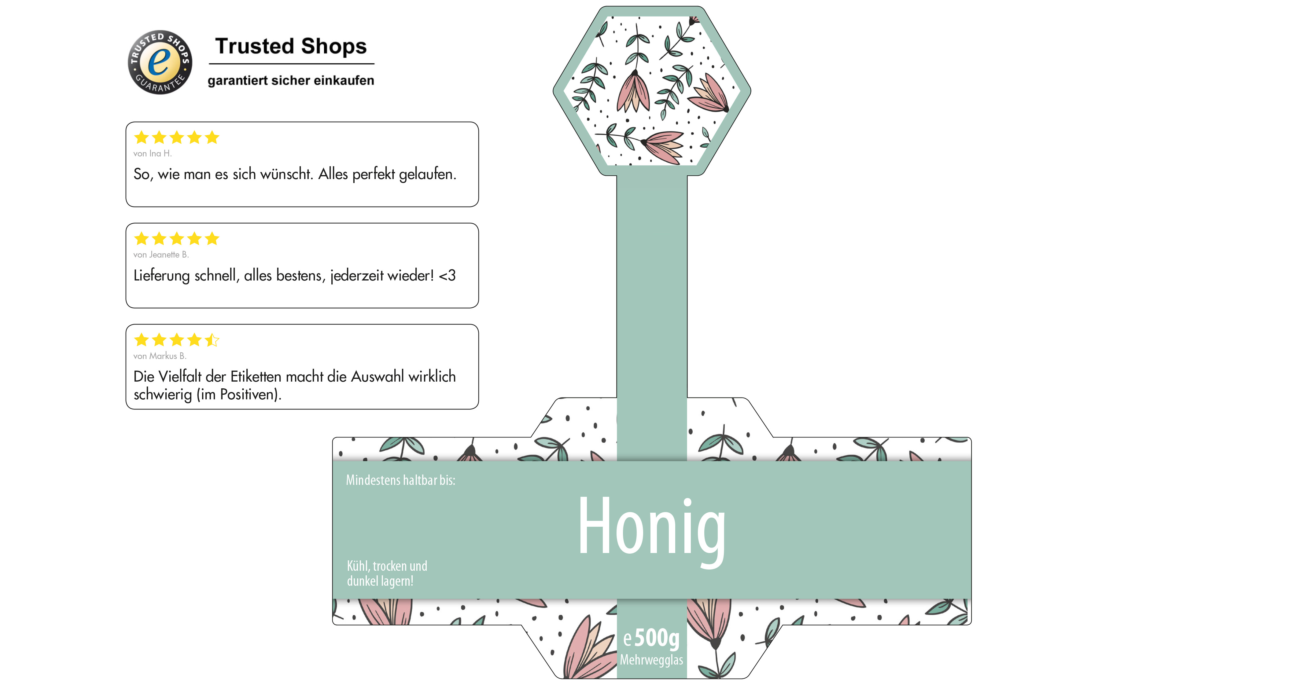 Honigetikett modern Nr.41 A 500g
