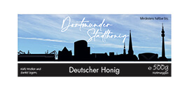 Design Stadthonig Dortmund blauer Himmel 500g rechteckig
