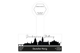 Design Stadthonig Saarbrücken weißer Himmel 500g mit Gewährverschluss 