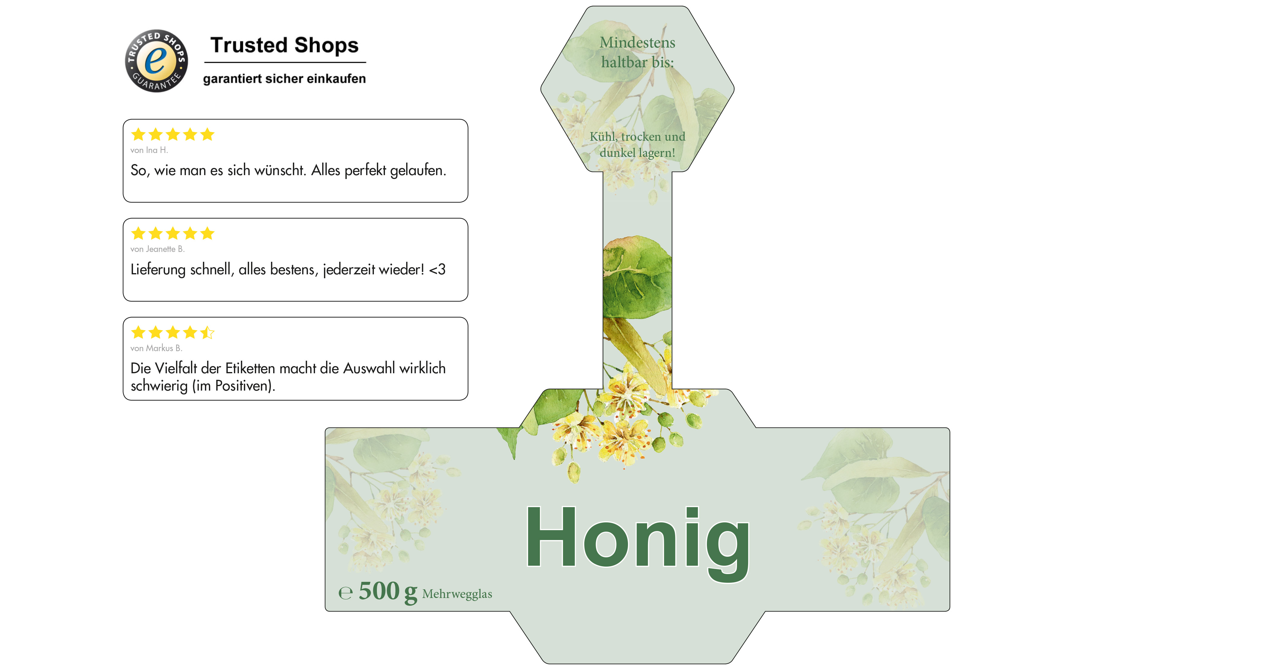 Honigetikett Lindenblüte Nr.01 A 500g