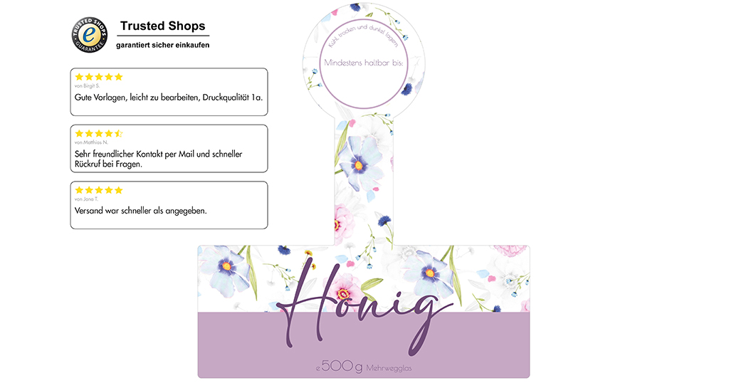 Honigetikett modern Nr.55 B 500g