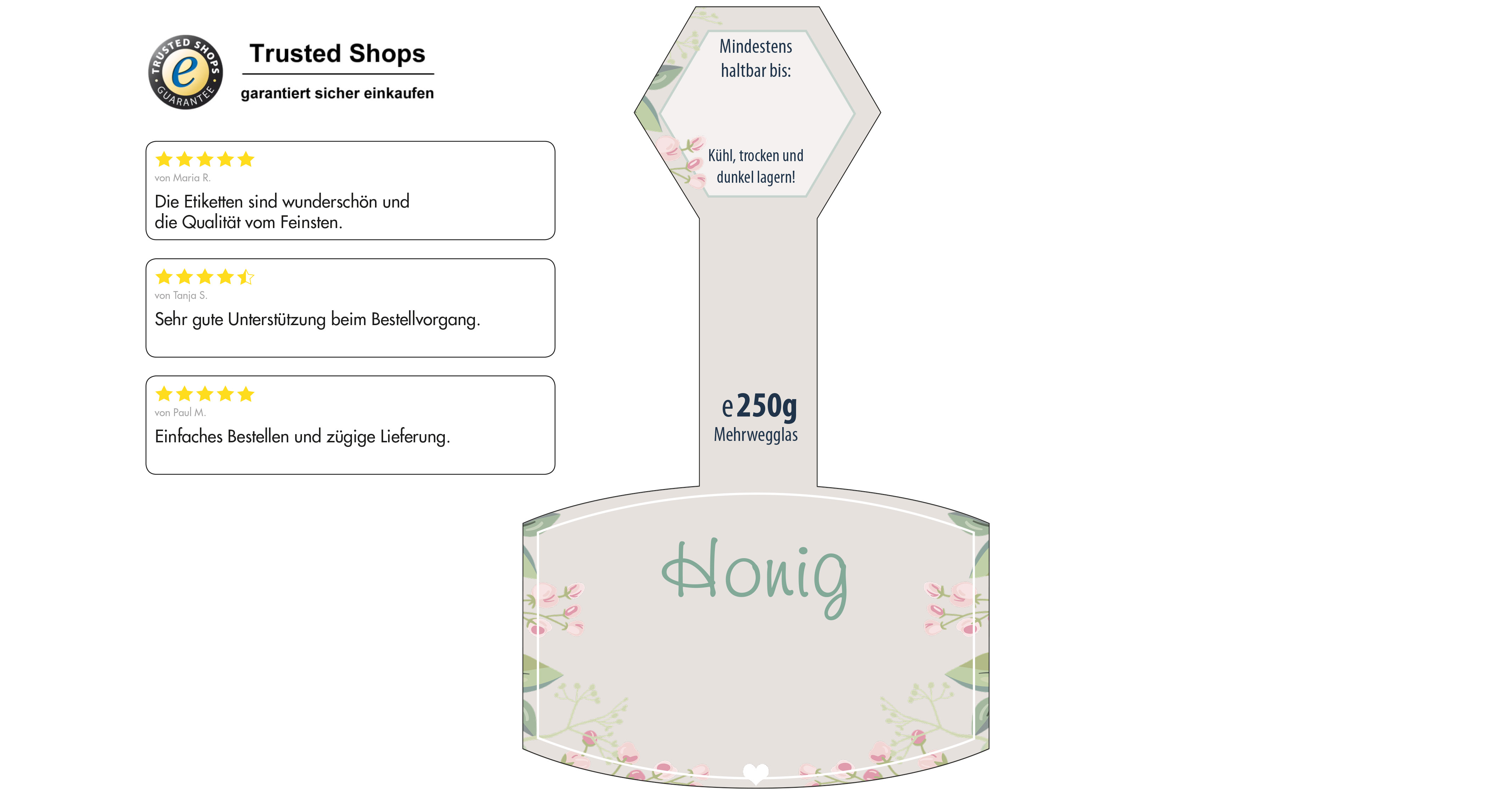 Honigetikett modern Nr.43 C 250g