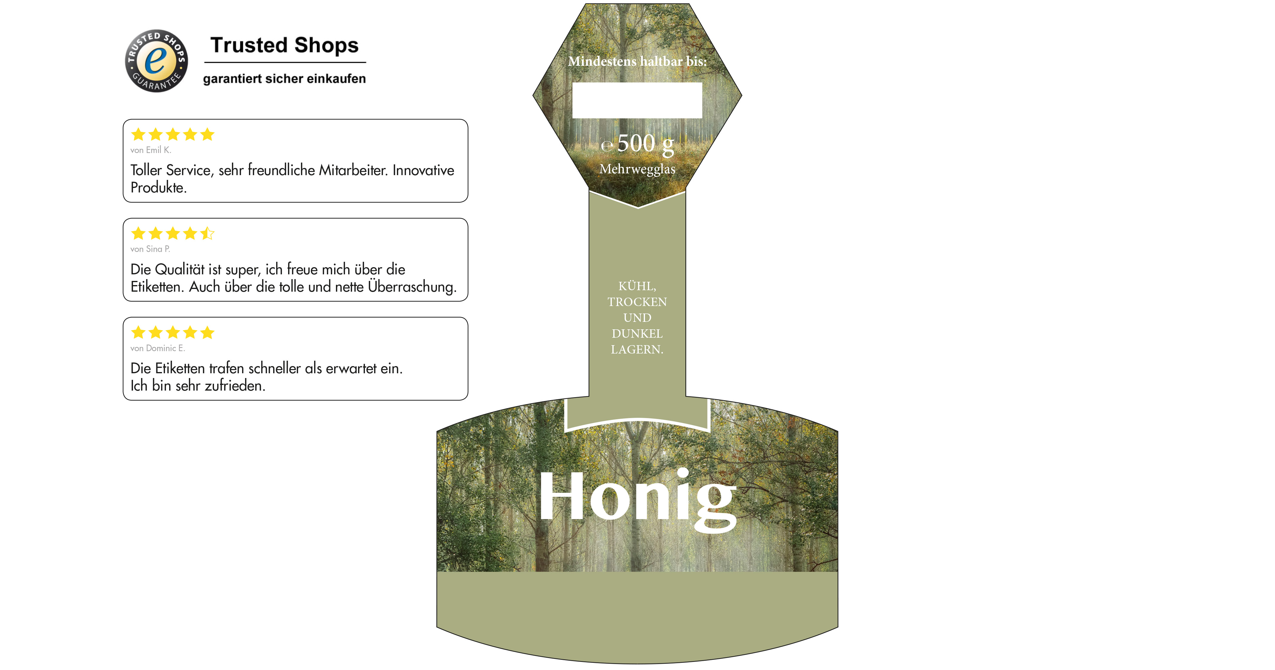 Honigetikett Wald Nr.01 C 500g