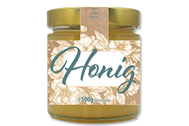 Honigetikett modern 500g mit Gewährverschluss - Nr. 51 B