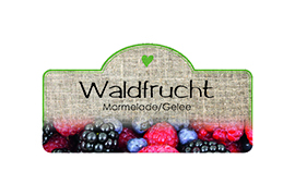 Design Leinenstruktur Waldfrucht konturgestanzt