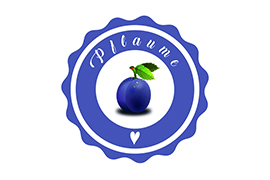 Marmeladenaufkleber Pflaume rund konturgestanzt 