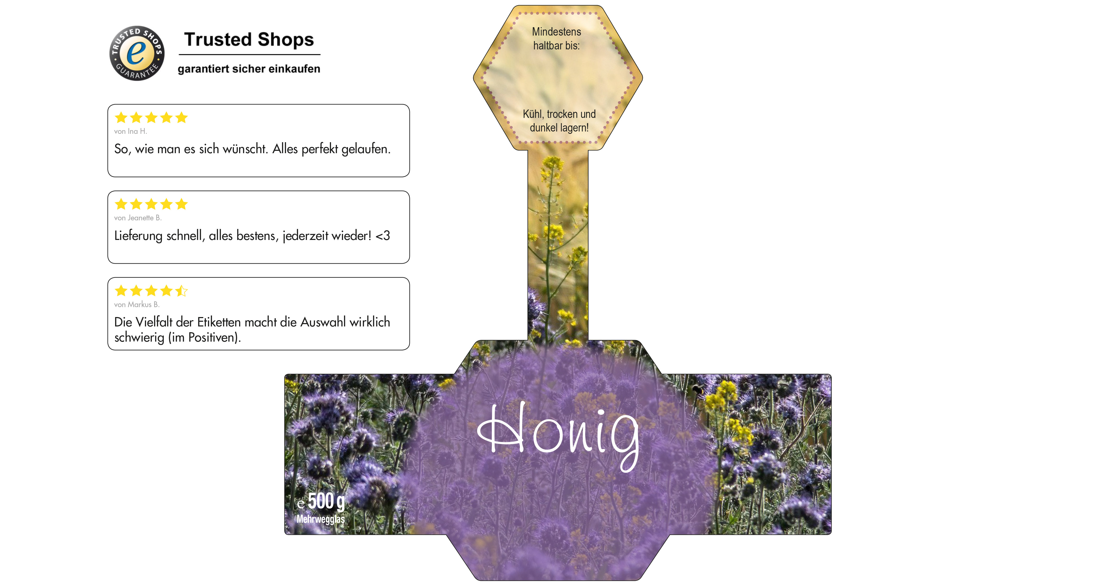 Honigetikett Phacelia Nr.01 A 500g