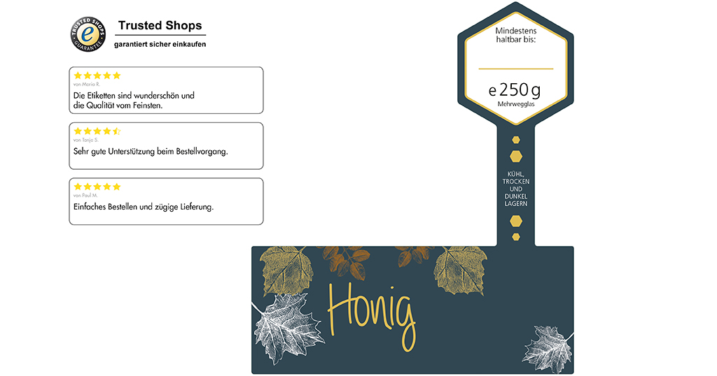 Honigetikett Waldhonig Nr.2 D 250g