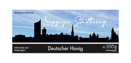 Design Stadthonig Leipzig blauer Himmel 500g rechteckig