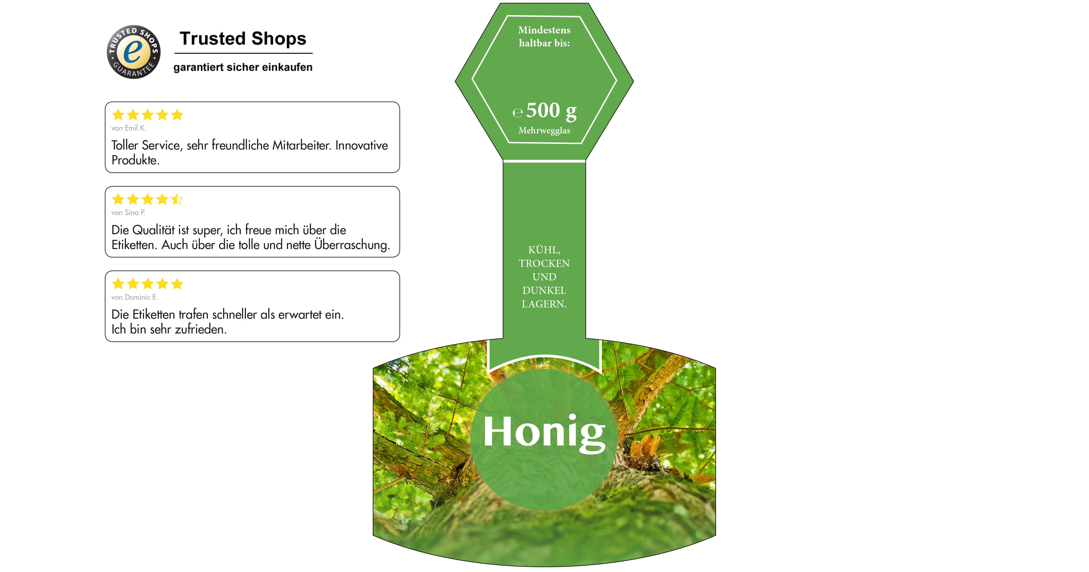 Honigetikett Wald Nr.02 C 500g