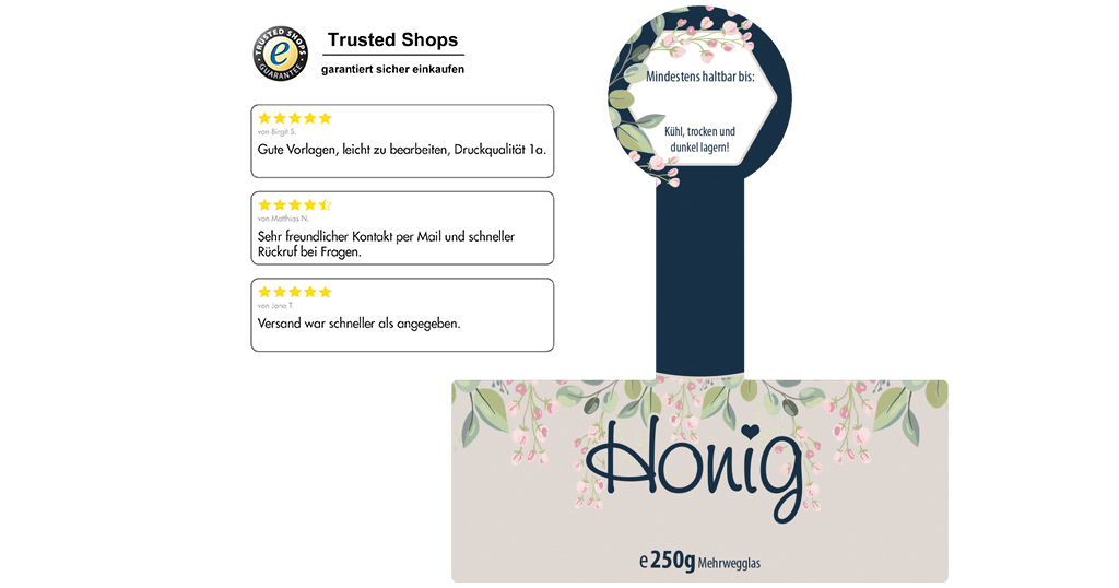 Honigetikett modern Nr.43 B 250g